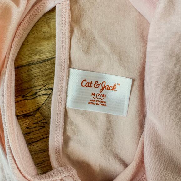 Cat & Jack, Girls Size 7T/8T, Pink Cami Dance Leotard, Keyhole Back - Picture 3 of 4
